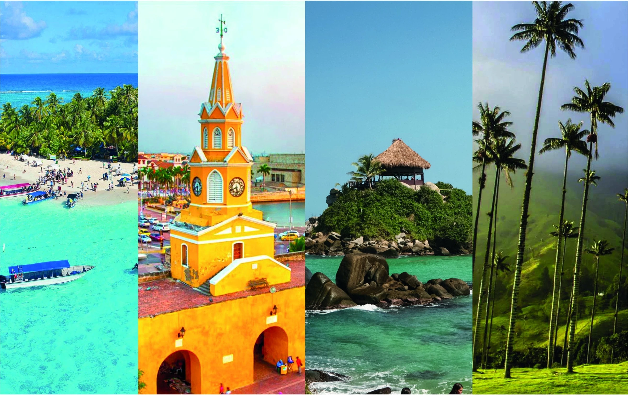 San Andrés, Cartagena, Santa Marta, Eje Cafetero